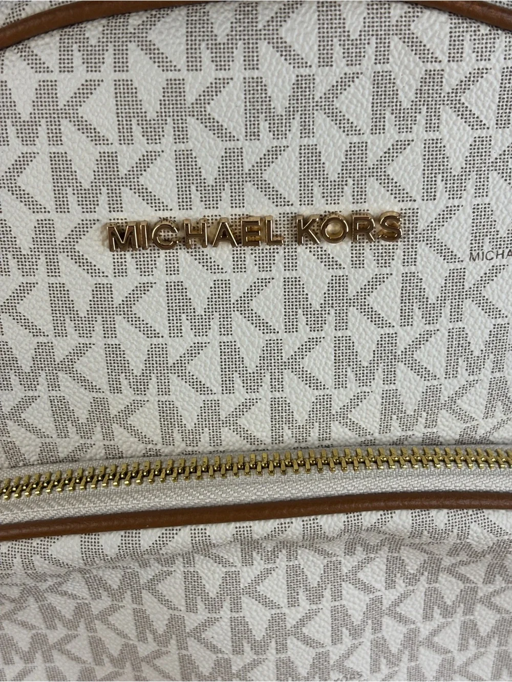 MICHAEL Michael Kors Abbey Large Backpack Popular Vanilla/Acorn Color NWOT